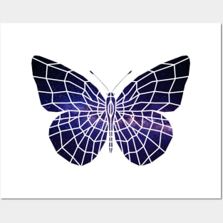 geometric cosmic butterfly Posters and Art